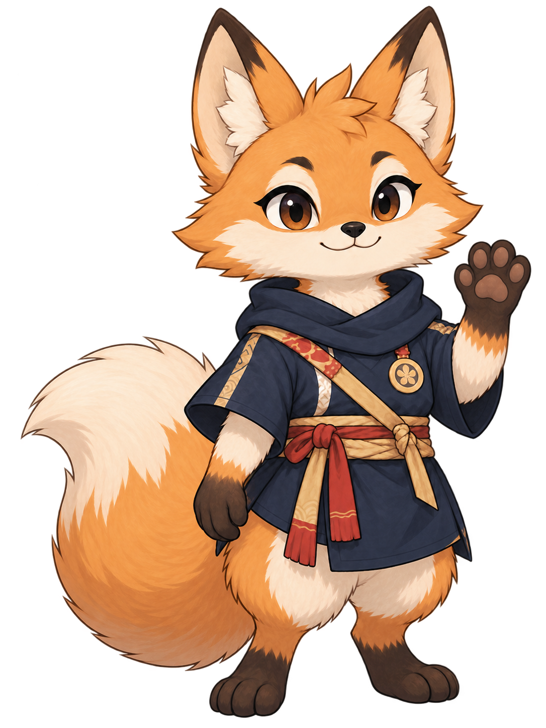 Kitsune saludando